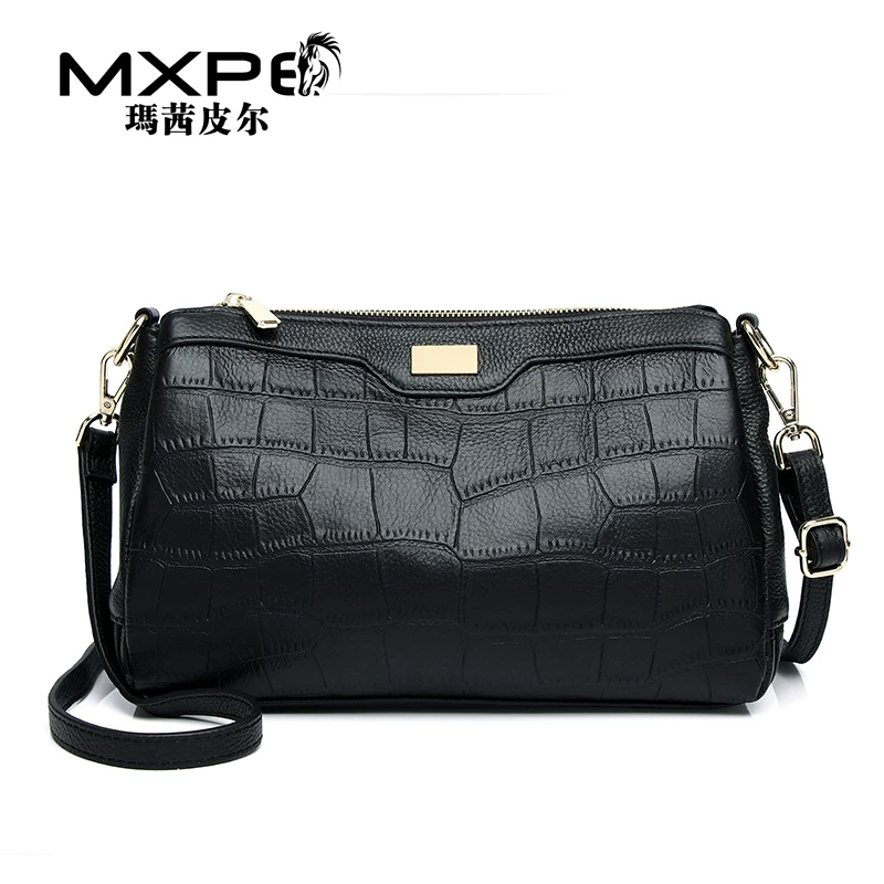 One-shoulder bag, genuine leather