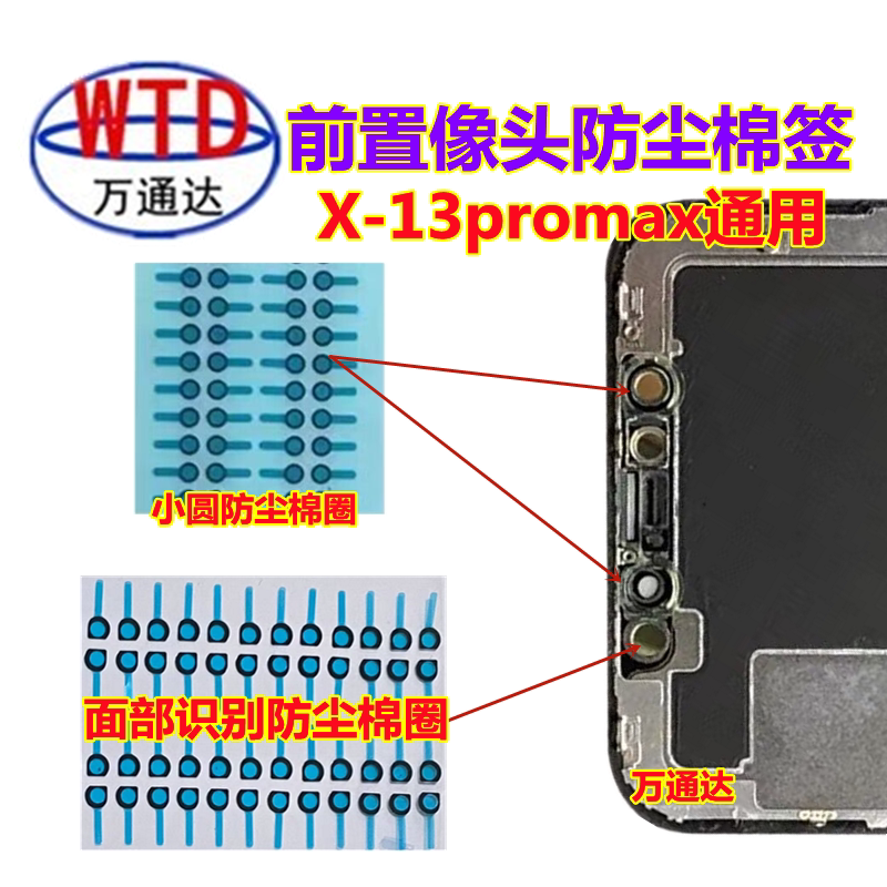 Suitable for Apple 14 Pro Max, 15 Pro, 12, 13 Front Camera Dustproof Sticker