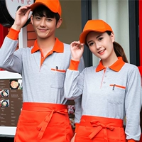 Серая куртка с оранжевым воротником (с карманами)