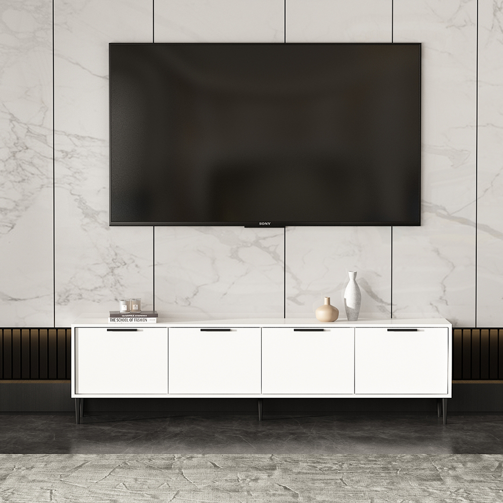 Light and luxurious TV cabinet Tea Table Combo Suit Nordic Modern Minima Small Household Type Narrow slim 30cm wide ground cabinet