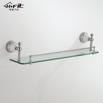 Home Amenities B0359L Ceramic Bright Chrome Makeup Bench Single Shelf Mirror Front Shelve Hardware Bathroom Pendant