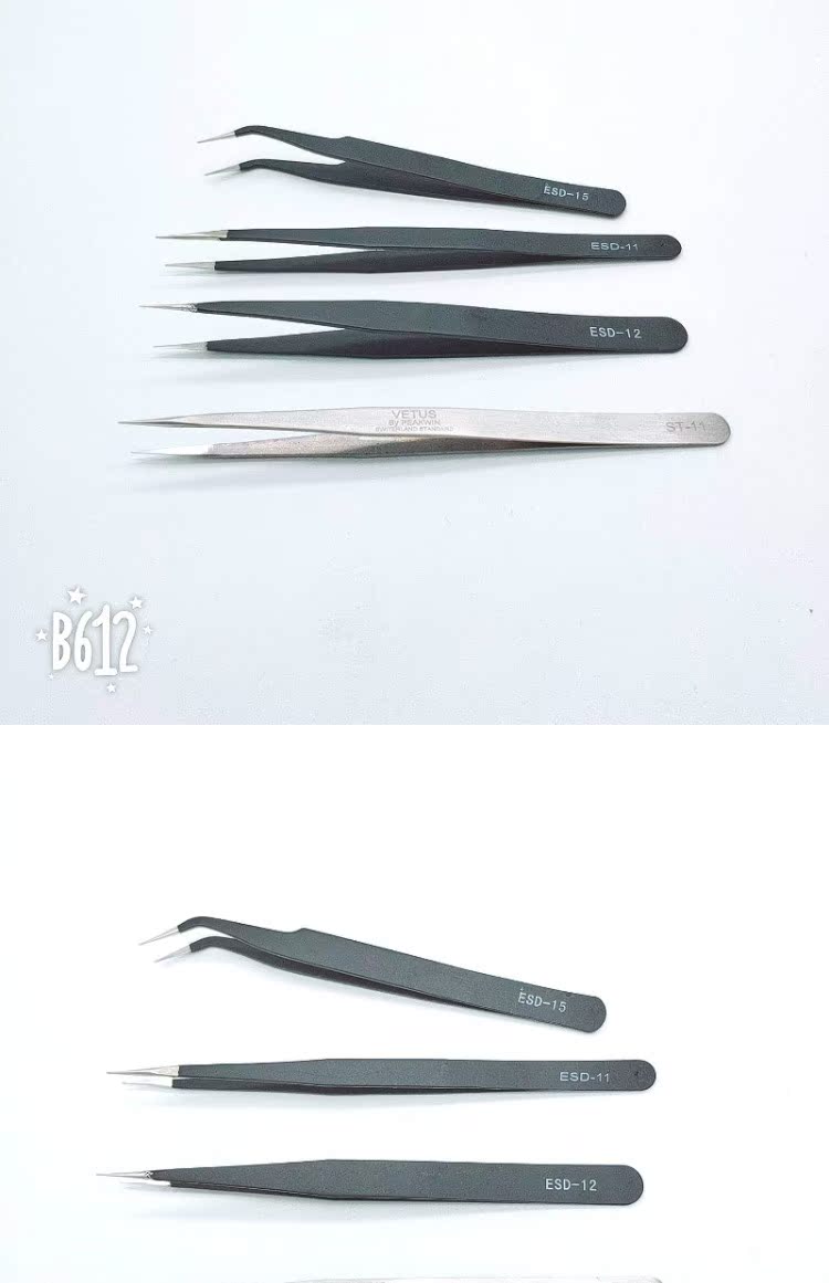 Dụng cụ làm móng tay VETUS nhíp chống tĩnh điện nhíp móng tay - Công cụ Nail dung cu lam nail