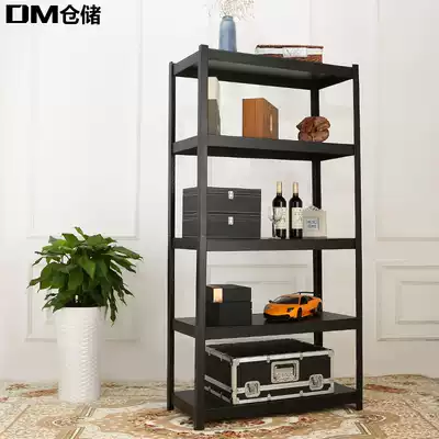 DM shelf household shelf display rack new warehouse room supermarket storage iron frame light black shelf