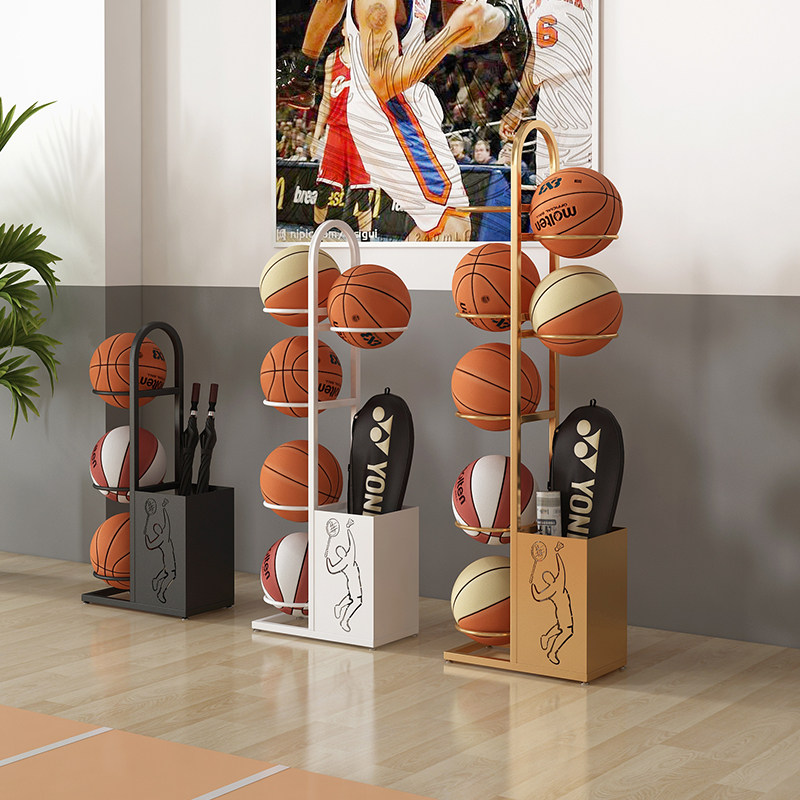 Basketball containing floor shelves Home Indoor sports goods Racks Foot Volleyball storage Frame Badminton Racket Placement