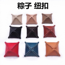 Color zongzi buckle cashmere coat imitation leather square woolen men and women fur wool new diy leather buckle leather clothing