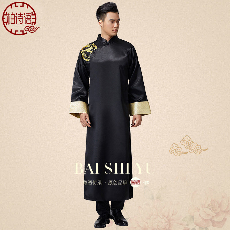 Chinese wedding groomsman clothing men's Tang suit wedding Chinese style mandarin gown gown best man group brother dress