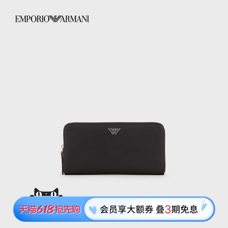 Emporio Armani/Armani Spring and Summer Men's and Women's Couple's Long Wallet with Multiple Card Slots and Integrated Card Holder Emporio Armani/Armani Spring and Summer Men's and Women's Couple's Long Wallet with Multiple Card Slots and Integrated Card Holder