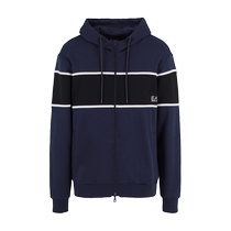 EMPORIO ARMANI Armani EA7 2024 Autumn Mens Cotton Hooded Color Block Sweatshirt Jacket