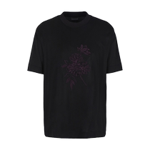 EMPORIO ARMANI Armani 2024 summer new mens Lyocell heavy embroidered short-sleeved T-shirt