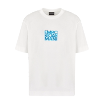 EMPORIO ARMANI Armani 2024 Autumn Mens Cool Lyocell Round Neck Short Sleeve Embroidered T-Shirt