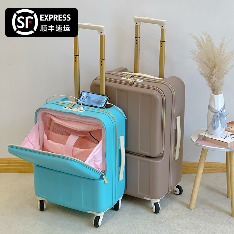 Gersee road front opening new suitcase women's ins day system universal wheel suitcase male student password pull-lever box
