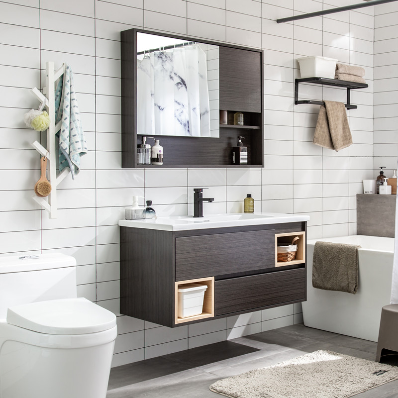 Nordic bathroom cabinet Simple modern bath cabinet Powder room sink sink washbasin washbasin cabinet combination small household