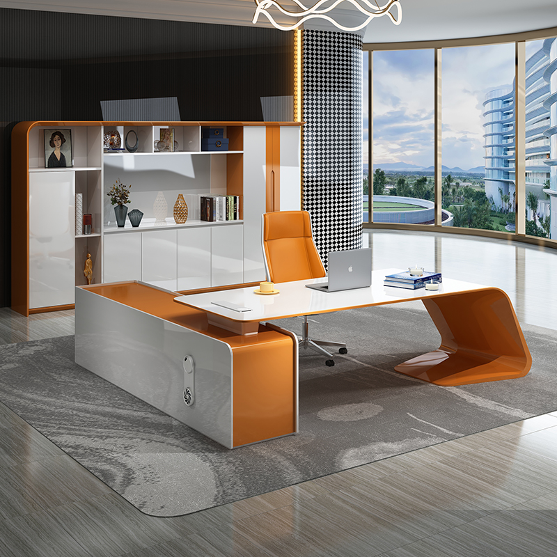 Boss table simple modern president table white paint executive desk creative manager office furniture boss desk