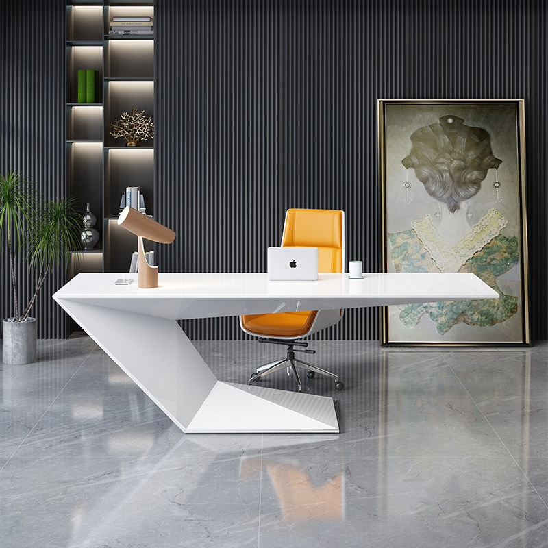 Boss table Simple modern president table Manager table Supervisor table White paint big desk Boss desk female