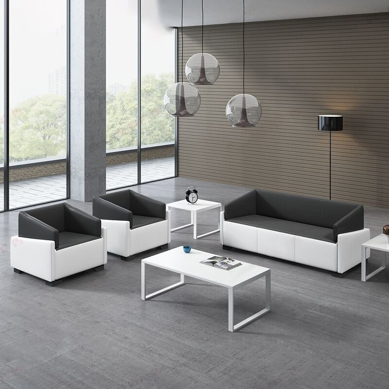 Office Sofa Business Reception Brief Guests Iron Art Single Trio Place Office Sofa Tea Table Composition Suit