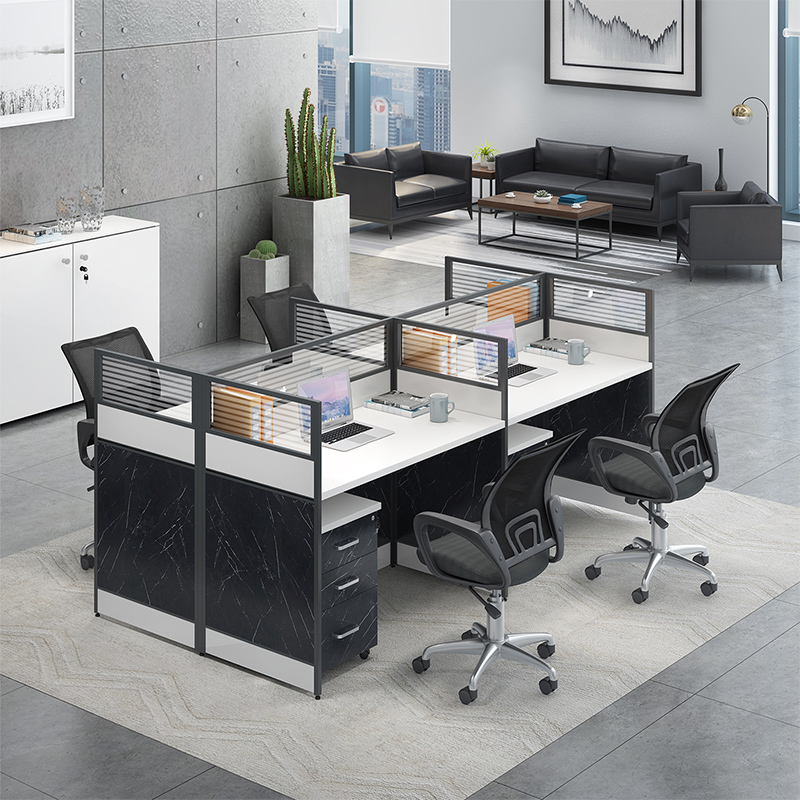 Staff desk and chair combination simple modern 446 people staff screen computer card position financial room furniture