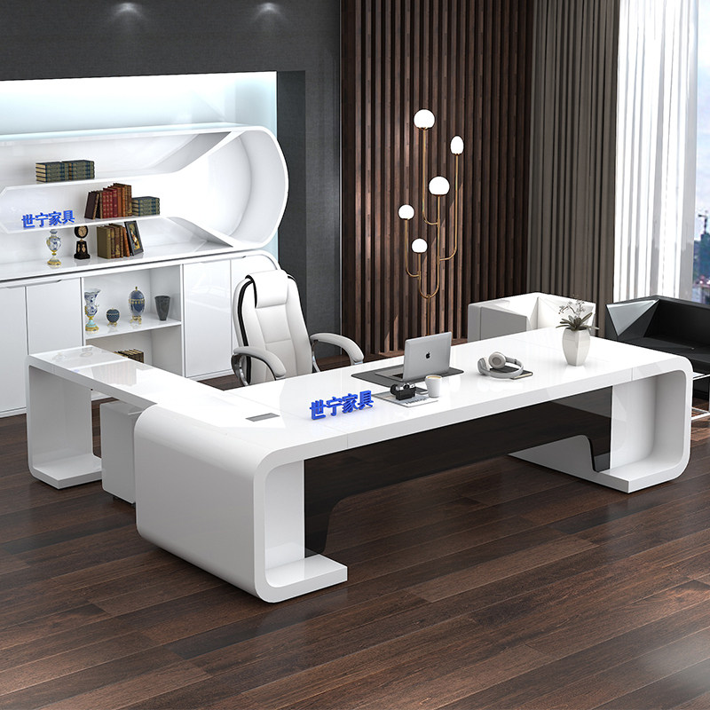 Boss table simple modern president table white paint supervisor manager table and chair combination executive desk boss desk