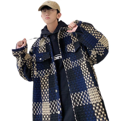 Ретро шерстяное демисезонное шерстяное пальто, городской стиль