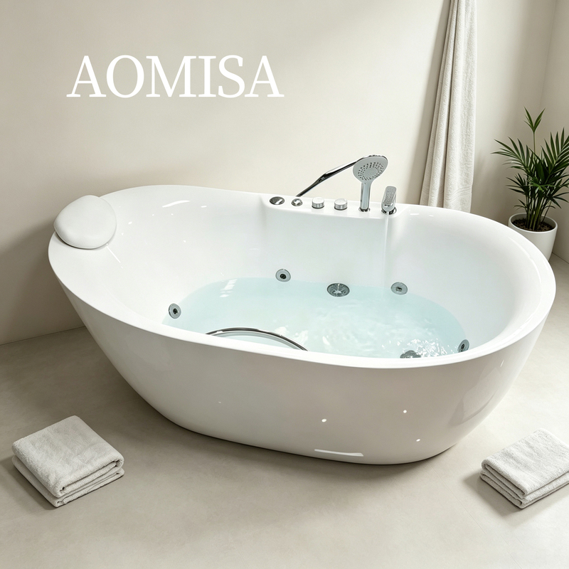 2026 New Model Household Standard Bathtub with Massage, Whirlpool, and Constant Temperature Heating