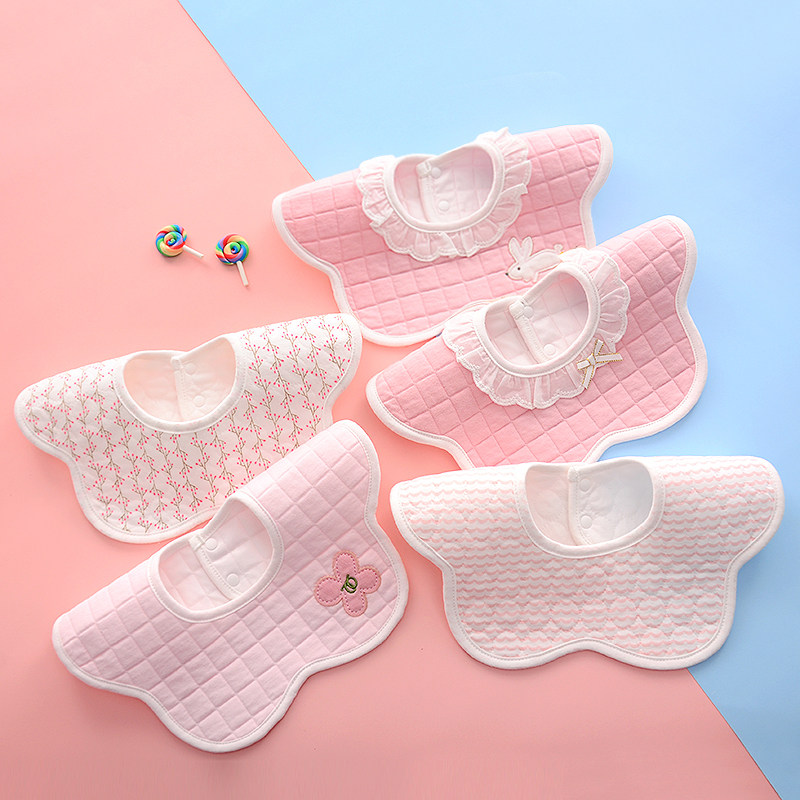 Baby saliva towel pure cotton waterproof bib newborn male and female baby 360-degree rotating bib autumn and winter bib cute