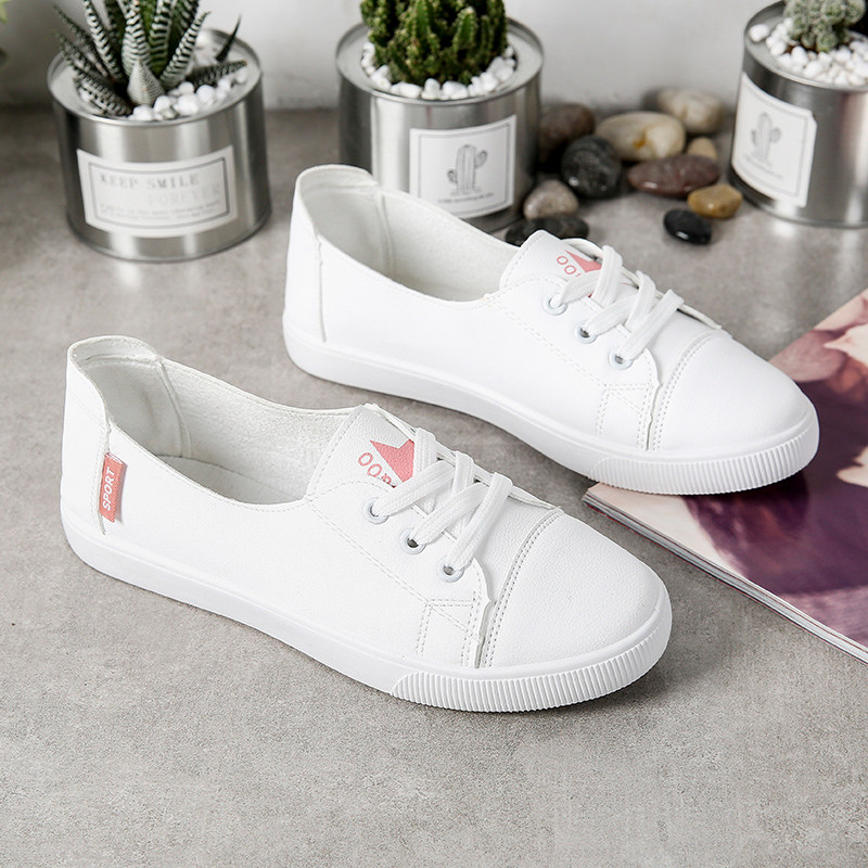 2022 Spring shallow white shoes female net red hundred shoes bean bean shoes flat summer breathable white shoes