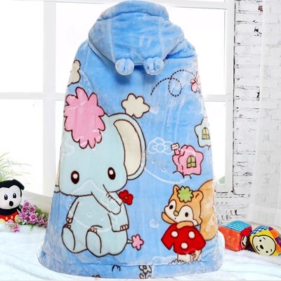 Infant Cloister Blanket Cloak Cape Autumn Winter Plus thickened Children's men and women clip cotton wool blankets to be covered by baby shawl-Taobao