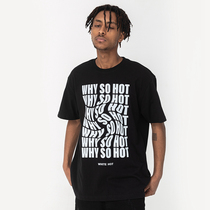 WHITE HOT letter distortion series printing casual short sleeve T - shirt couple models