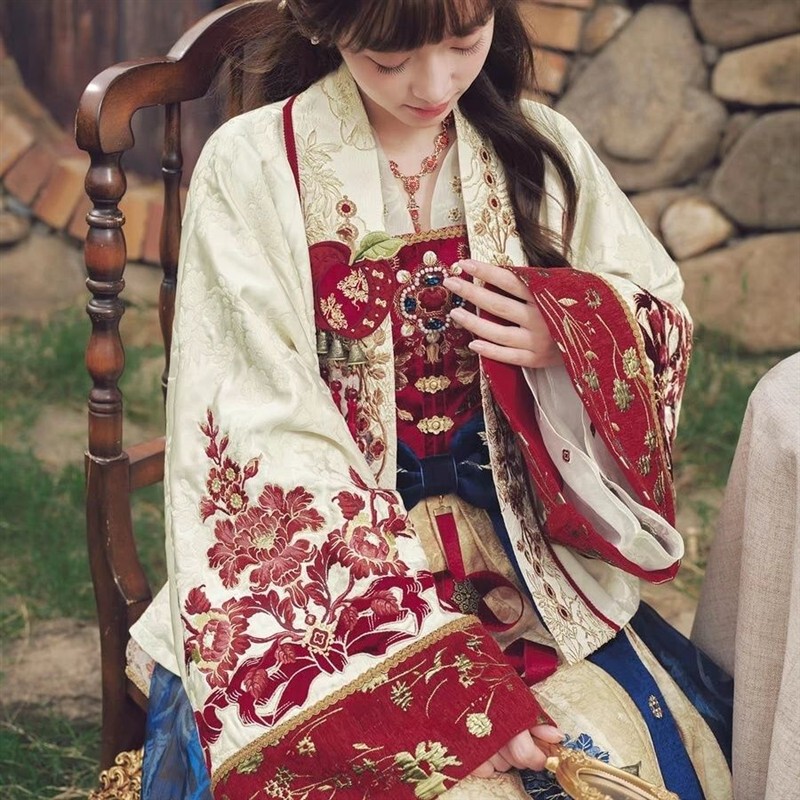 New Disney Snow White Hanfu Costume - Red Apple Feast] Famen Temple Sling Dress Hanfu for Women