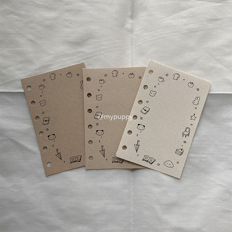 Mypuppy Original Loose-Leaf Refill A7 Inner Pages Cute Pattern Journal Materials