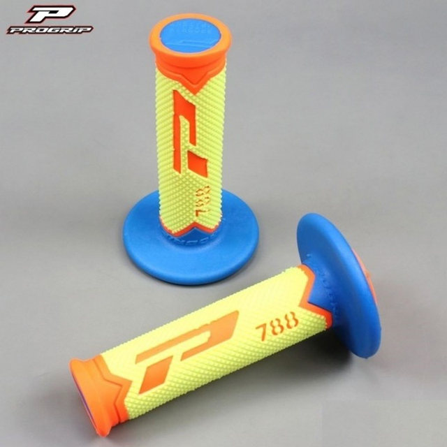 Made in Italy, Progrip Off-Road Motorcycle Handlebar Grips, Mxgp Same Style, Competitive Racing Rider Handlebar Grips, Dual Material