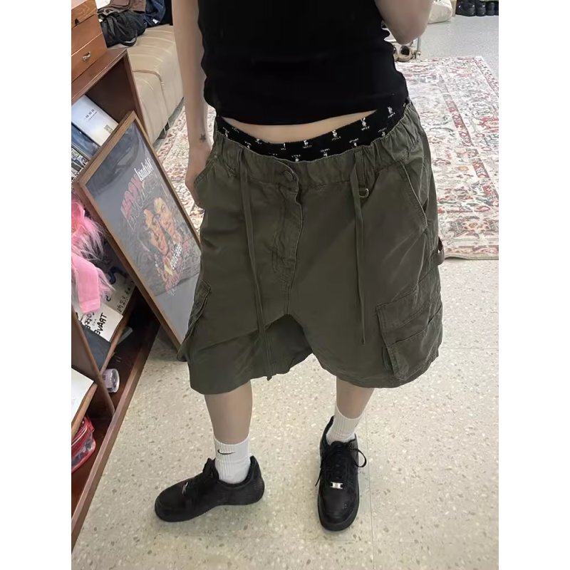 Mmbbt American-Style Three-Dimensional Pocket Cargo Shorts for Women 2024 Spring and Summer New Japanese Retro Casual Sports Shorts