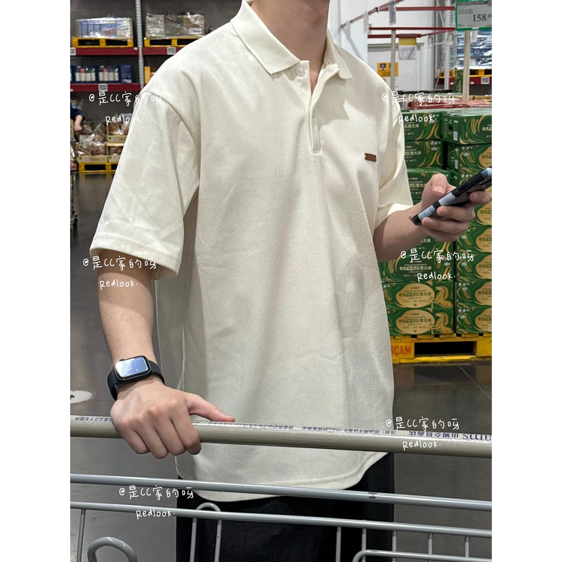 It's from the Cc Brand. Old Money Style, Textured Short-Sleeve Polo Shirt, Summer Turn-Down Collar, Loose Fit, Japanese Simple T-Shirt It's from the Cc Brand. Old Money Style, Textured Short-Sleeve Polo Shirt, Summer Turn-Down Collar, Loose Fit, Japanese Simple T-Shirt