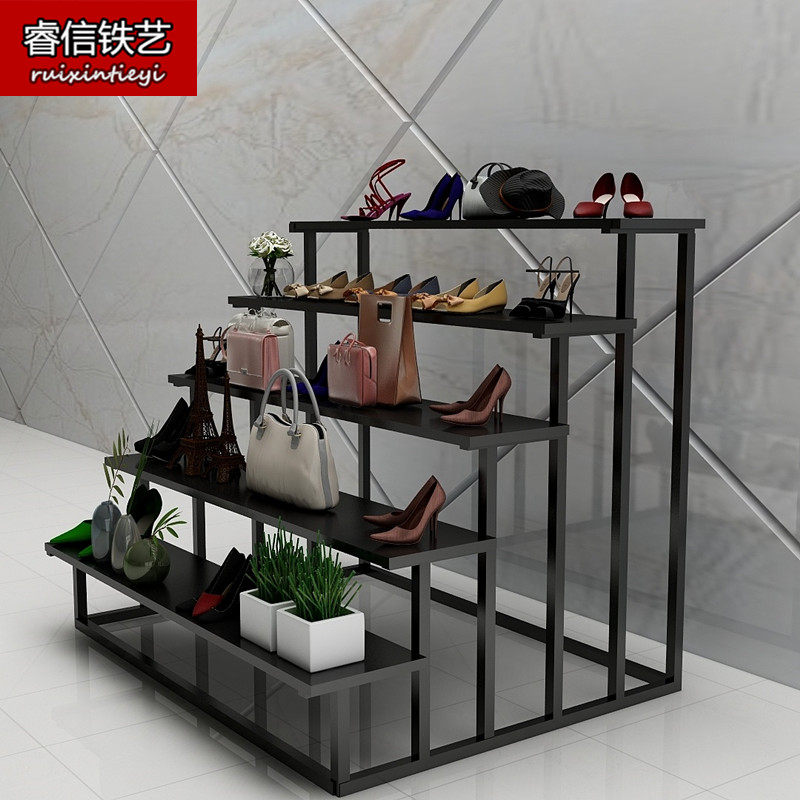 Shoe store five-story high and low table running water table underwear display table men's and women's clothing Nakajima rack children's clothing store shoe rack bag rack