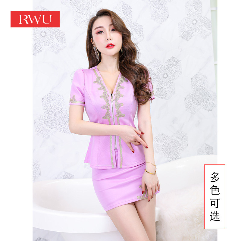 Foot bath sauna technician work clothes women's set slim slim night show KTV princess clothes beautician massage tooling