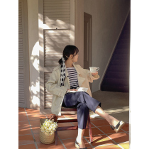 Beautiful emperor 2021 early spring new lapel double-breasted windbreaker womens short small coat loose