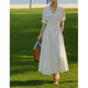 [Ready in stock] Beautiful emperor French elegant large skirt retro long white high waist dress for women