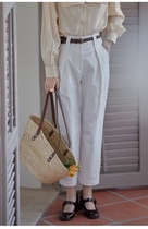 Beautiful emperor loose straight slacks early spring new high-waisted hanging pants women are thin and versatile nine-point pants