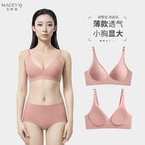 Unmarked underwear womens thin chest small no steel ring jelly strip bra on the collection of sub-breast one-piece bra summer