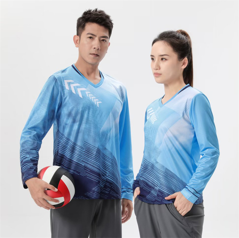 Autumn Winter Long sleeves Gas Volleyball Jacket Blouse for men and women Competition Team Conserve Games Speed Dry Sport Suit Customized