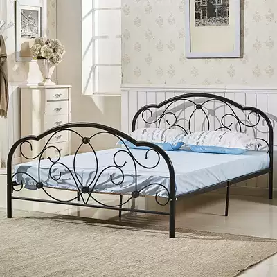 Continental red wrought iron bed iron bedstead 1 8 m 1 5 meters minimalist modern single white princess bed frame
