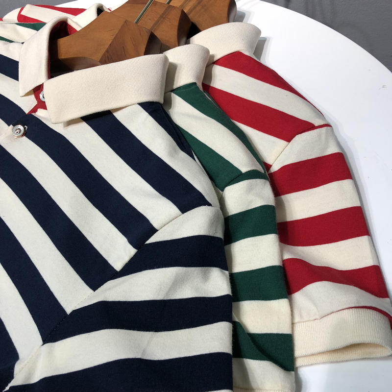 Price-performance ratio Wang Hai Requiem ~ Export single 22 Summer New pint men's fashion Chauded Striped Polo Jersey Male