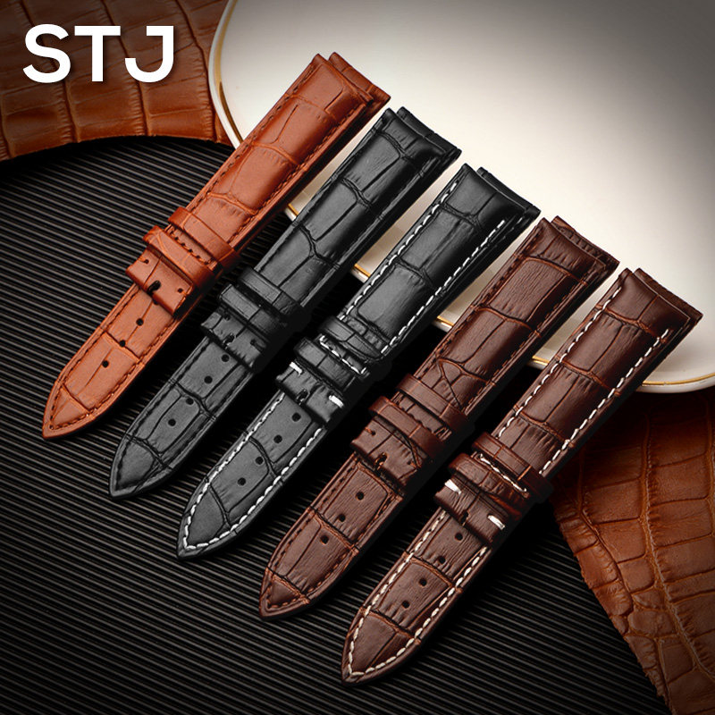 STJ Leather Strap Belt Men's and Women's Accessories Longines Armani Tianwang Tissot CASIO Substitute