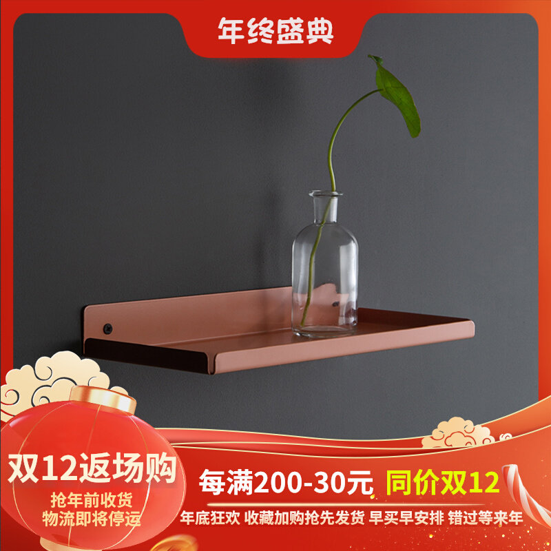 Light luxury wall shelf one-shaped wall partition living room wall art wall hanging simple creative shelf bookshelf