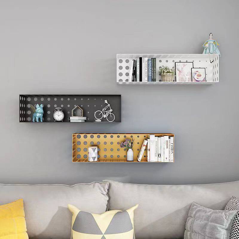 Ins partition rack multi-layer wrought iron storage rack minimalist wall decoration display rack bedroom wall bookshelf