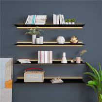 Iron art with lamp metal clapboard display stand simple wall-mounted wall bookshelf luminous one-word laminate wall shelf