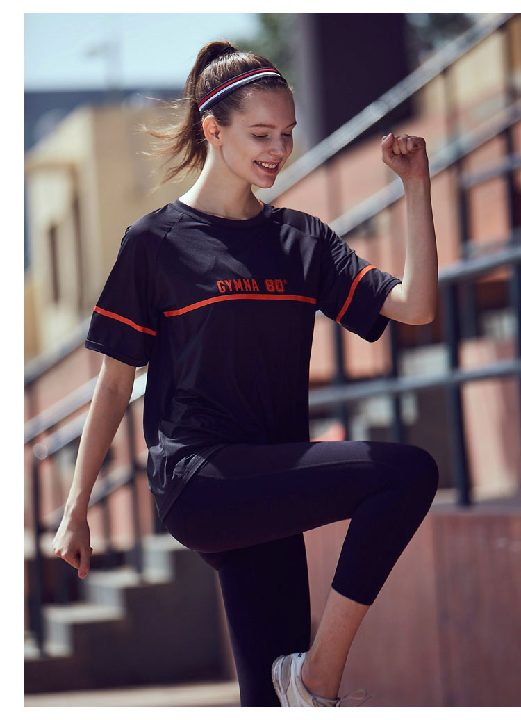 GYMNA phần mỏng áo thun nhanh khô kích thước lớn quần áo thể dục mỏng thể thao áo sơ mi thể thao ngắn tay áo yoga nữ chạy bộ - Áo phông thể thao áo ba lỗ gymshark