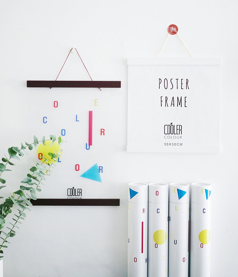 CoolerColour Nordic solid wood hanging scroll picture clip poster clip decorative painting photo wall illustration picture frame