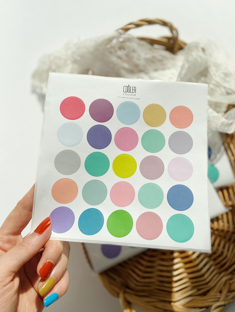 CoolerColour rainbow Morandi round mini sticker ins gentle color matching seal sticker material