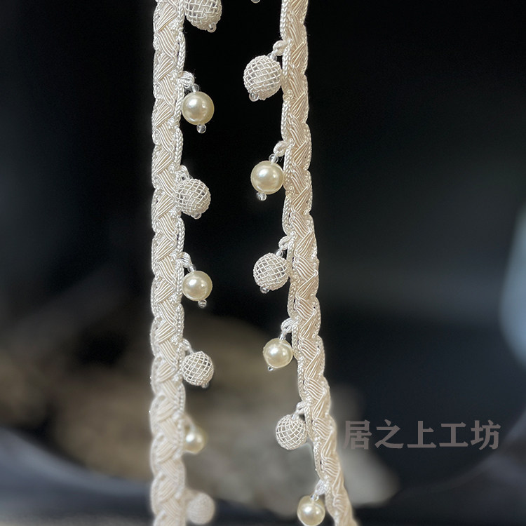 Romantic People Fish Legends Series Width 55mm Pearls Mermaid Nets Choreograph Hand-crafted Ivory White Elegant Powder