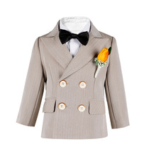 Boys' suit suit baby's birthday celebration dress Boys Han version double-row wedding flower girl suit